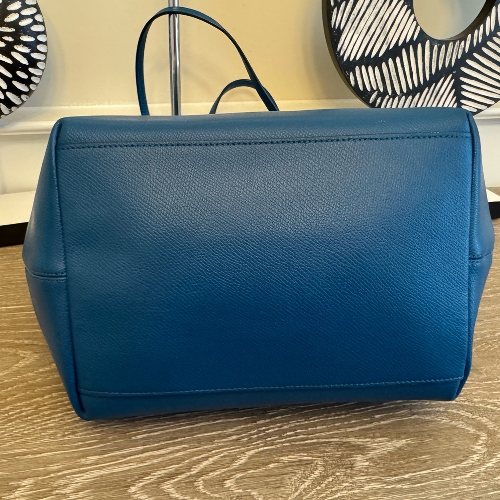 Coach Teal Leather Tote Bag - Picture 10 of 13